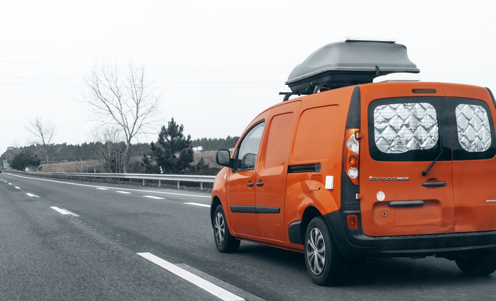 Delivery van on highway